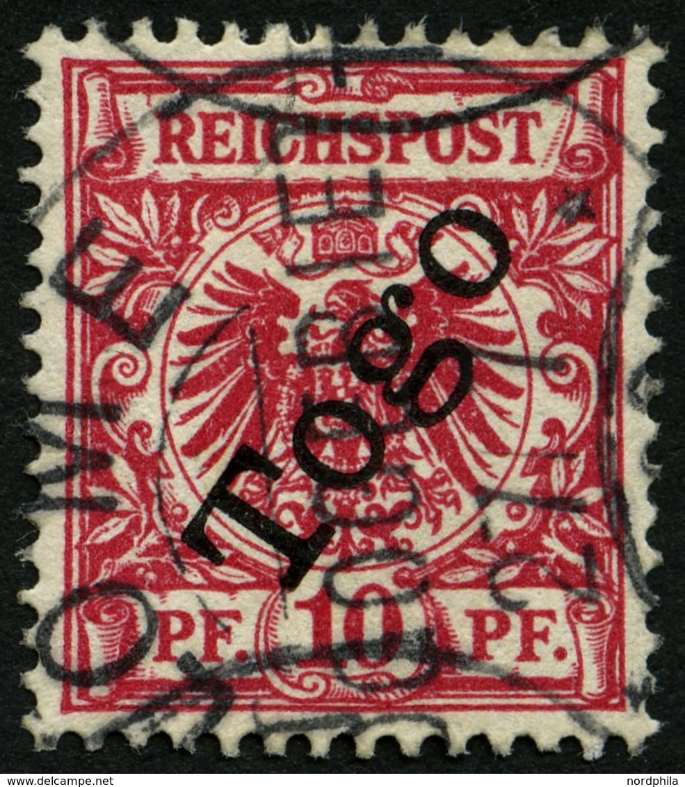 TOGO 3b O, 1899, 10 Pf. Dunkelrosa, Pracht, Fotobefund Jäschke-L., Mi. 200.- - Togo
