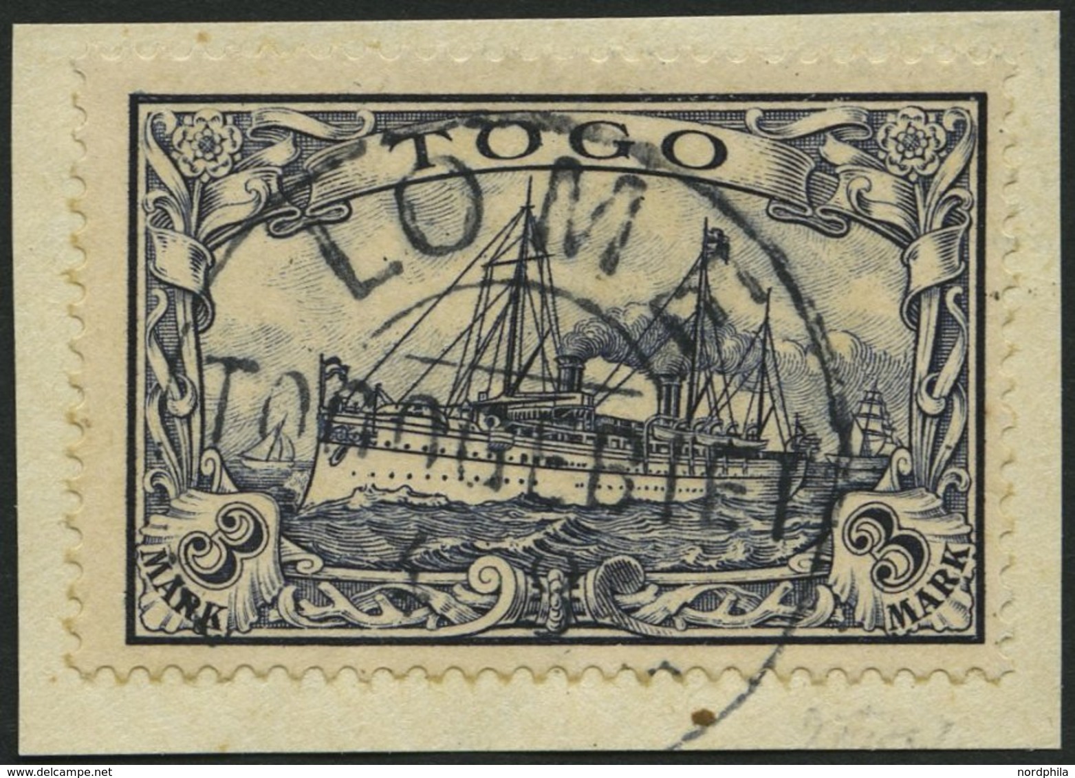 TOGO 18 BrfStk, 1900, 3 M. Violettschwarz, Prachtbriefstück, Mi. (180.-) - Togo