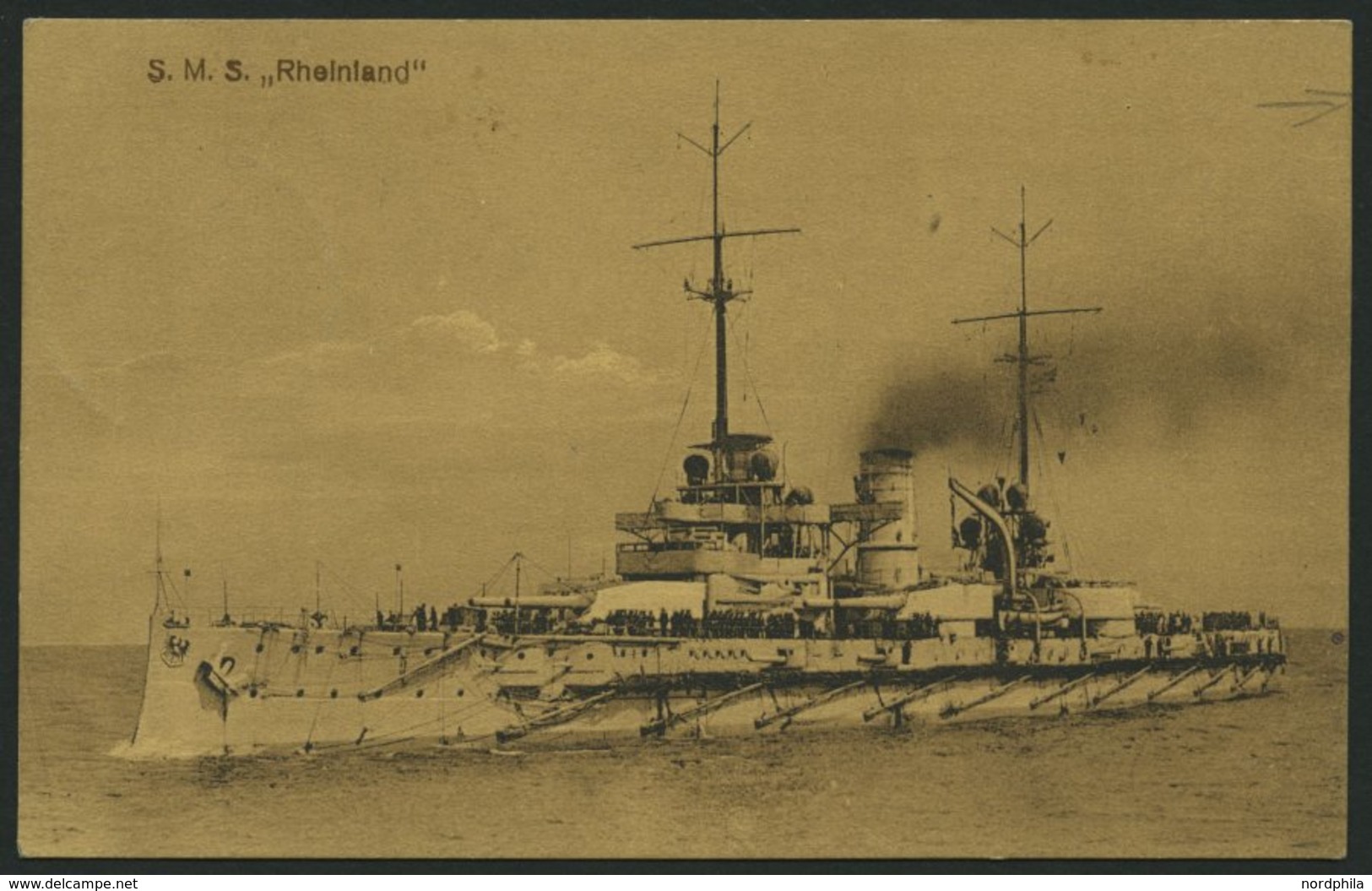 MSP VON 1914 - 1918 30 (S.M.S. RHEINLAND), 3.2.1917, Feldpostansichtskarte Von Bord Des Schiffes, Pracht - Turkey (offices)