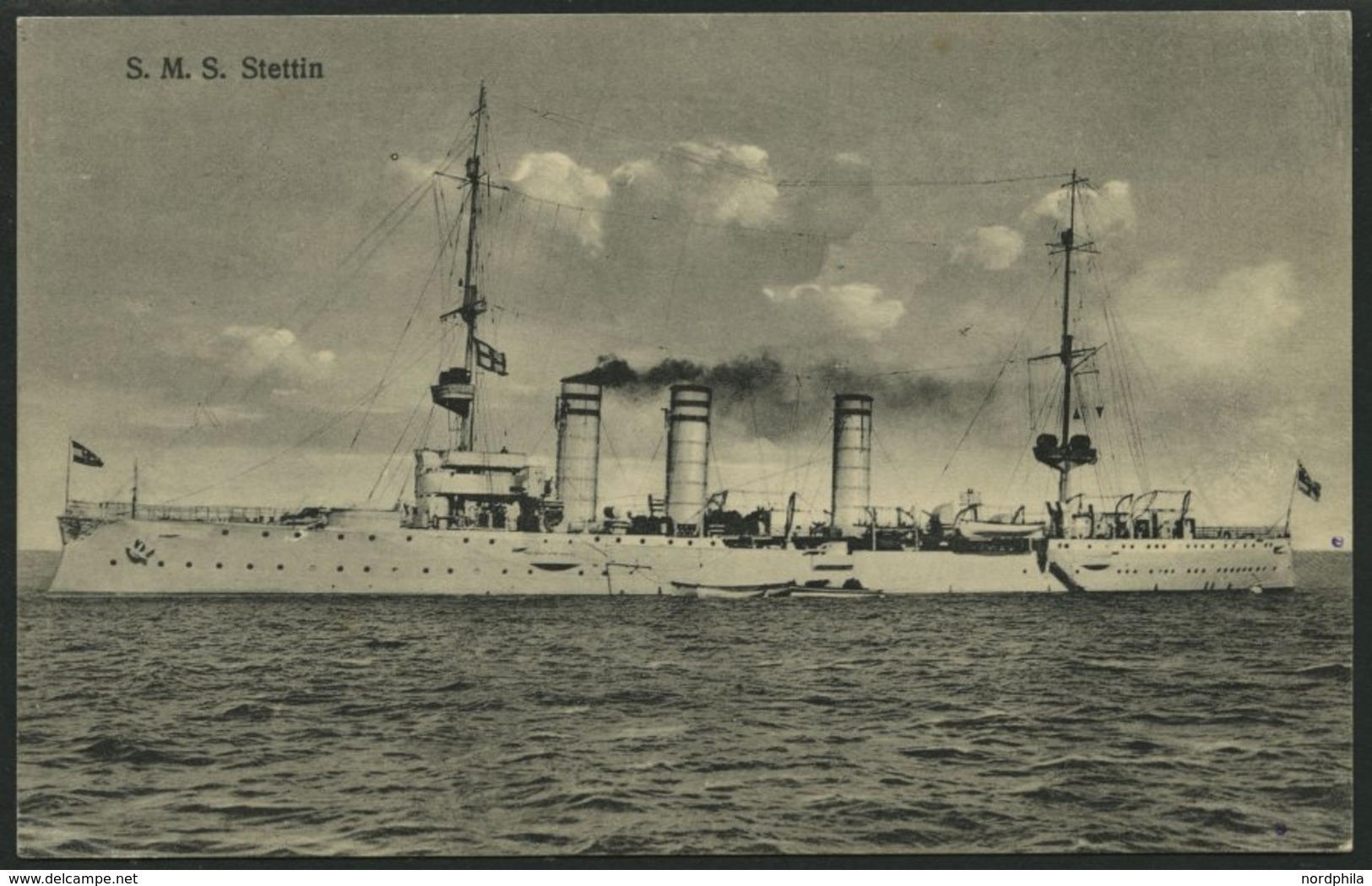 MSP VON 1914 - 1918 55 (S.M.S. STETTIN), 19.1.1915, Feldpostansichtskarte Von Bord Des Schiffes, Pracht - Turquia (oficinas)