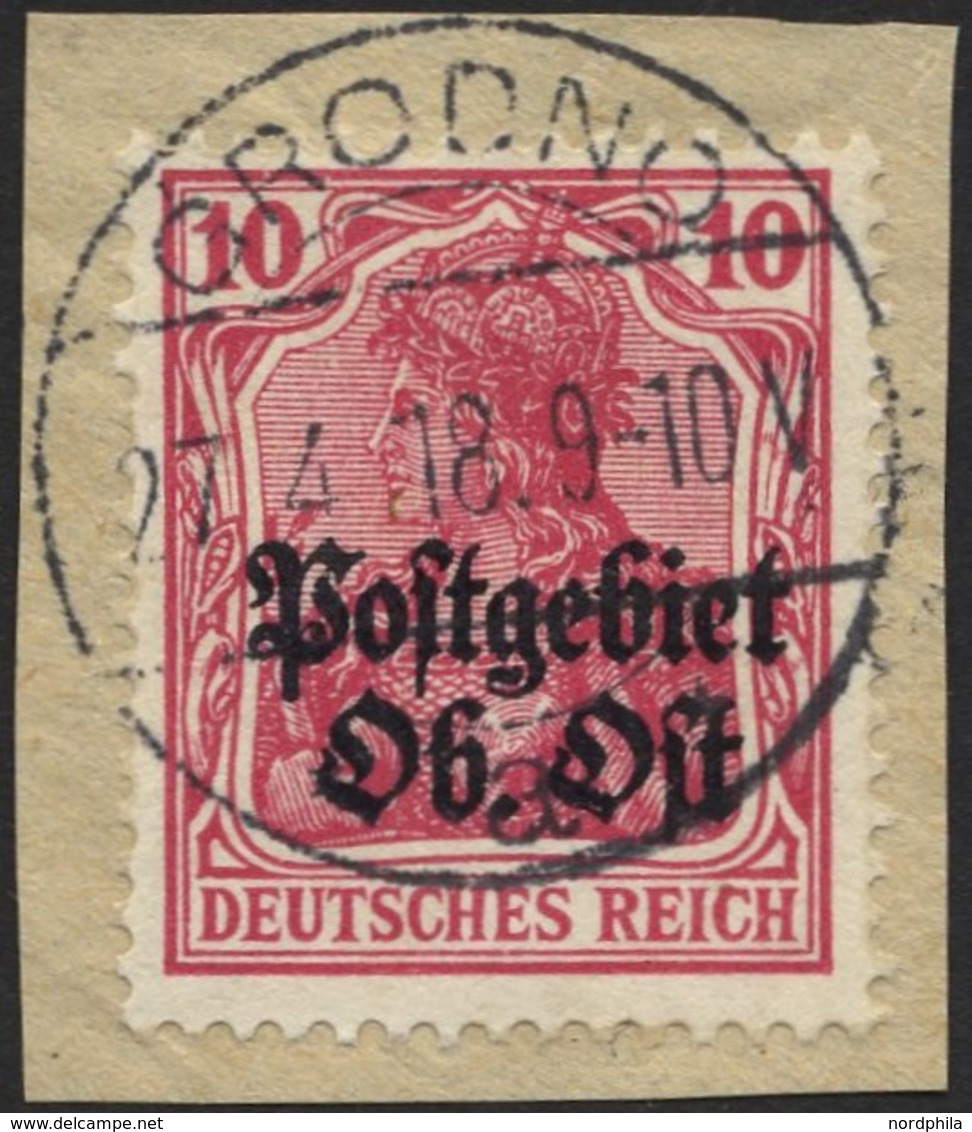 POSTGEBIET OB.OST 5b BrfStk, 1916, 10 Pf. Karmin, Prachtbriefstück, Gepr. Hey, Mi. 90.- - Andere & Zonder Classificatie