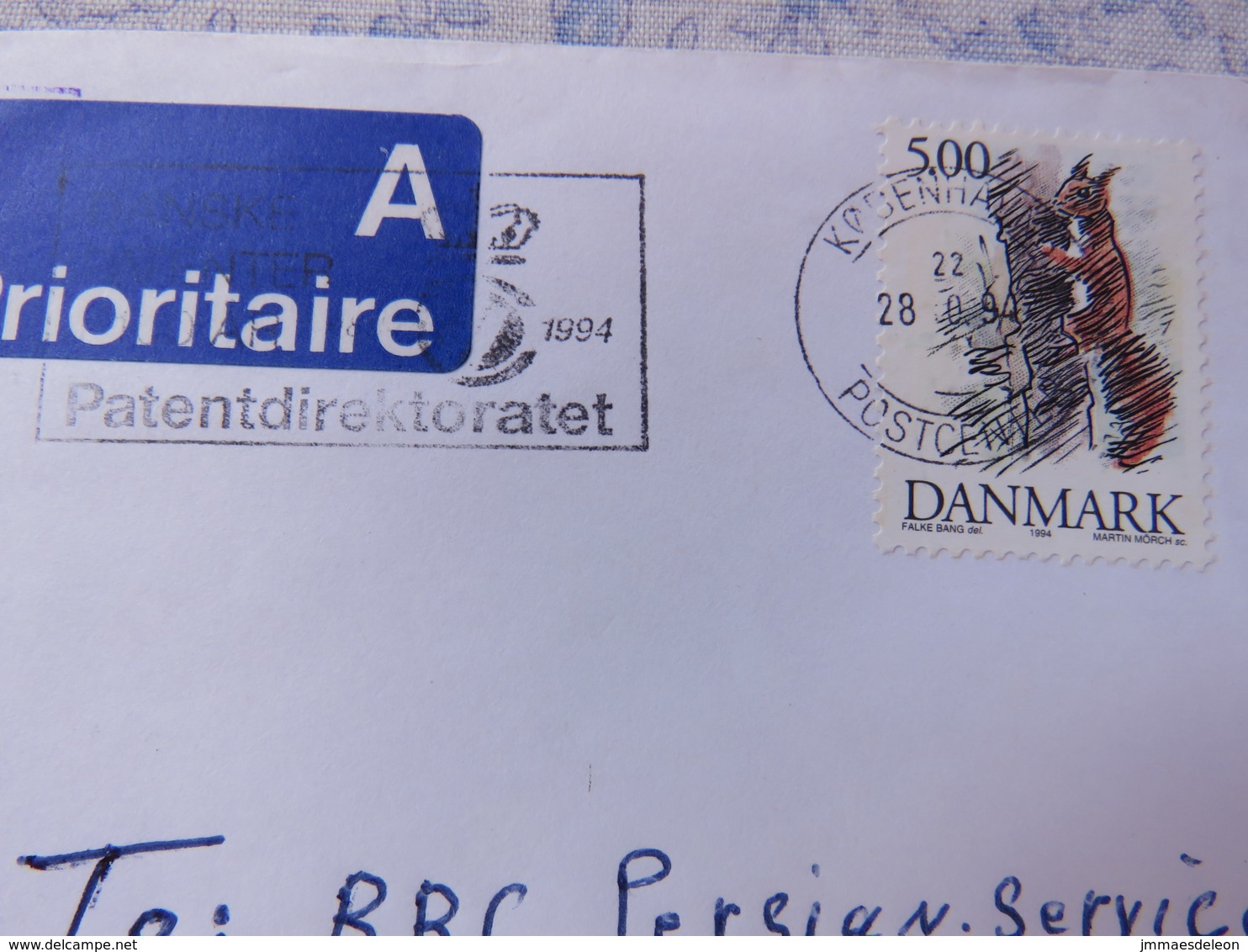 Denmark 1994 Cover Smorum To London - Squirrel - Patent Slogan - Lettres & Documents