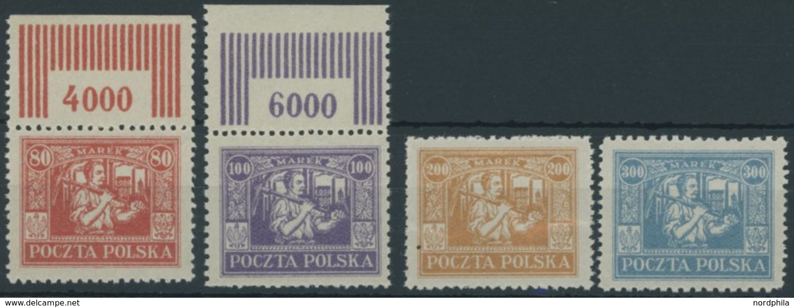 OBERSCHLESIEN 17-20 **, Östliches Oberschlesien: Reguläre Ausgabe, 1923, Bergmann, Postfrischer Prachtsatz, Mi. 240.- - Andere & Zonder Classificatie