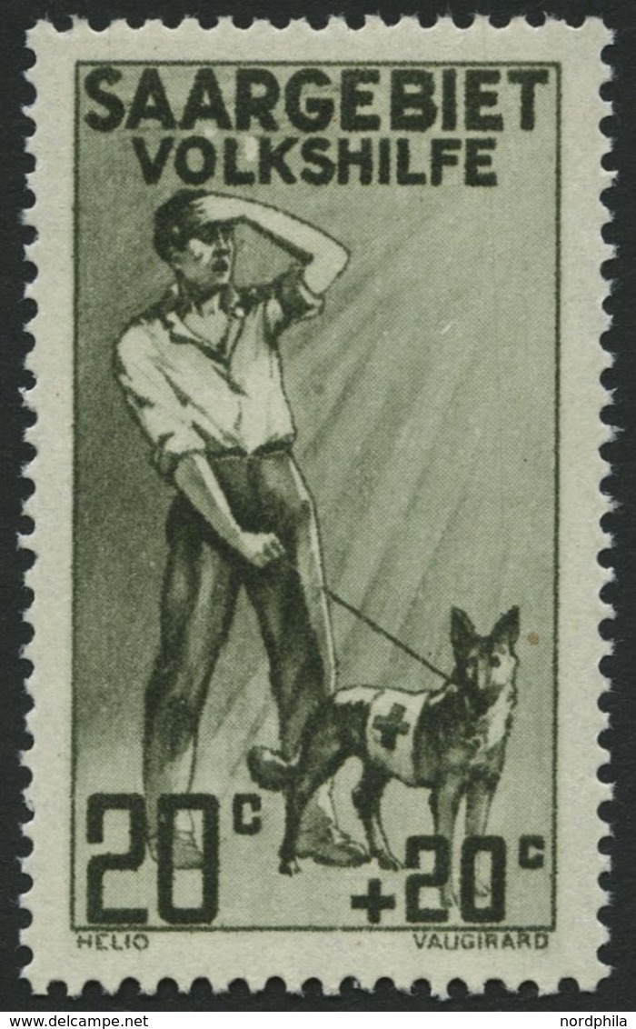 SAARGEBIET 104III **, 1926, 20 Pf. Volkshilfe Mit Abart Apostroph Zwischen L Und K In Volkshilfe Retuschiert (weißer Fle - Andere & Zonder Classificatie