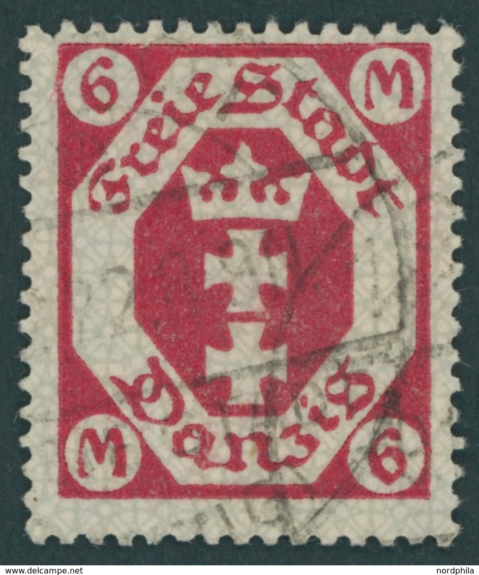 FREIE STADT DANZIG 109b O, 1922, 6 M. Rotkarmin, Pracht, Gepr. Infla, Mi. 200.- - Altri & Non Classificati