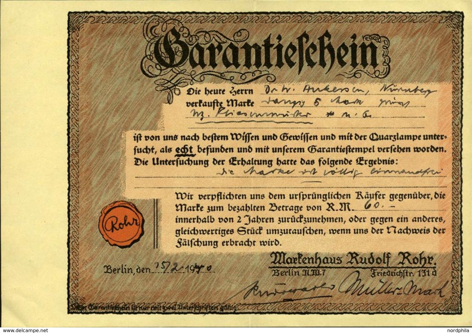 FREIE STADT DANZIG 124Z *, 1923, 5 M. Schwärzlichopalgrün, Wz. 4 (Fliesen), Fast Postfrisch, Pracht, RR!, Alter Garantie - Altri & Non Classificati