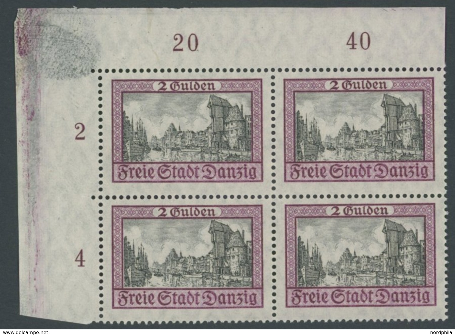 FREIE STADT DANZIG 208 VB **, 1924, 2 G. Ansichten I Aus Der Linken Oberen Bogenecke, Pracht, Mi. (1040.-) - Altri & Non Classificati