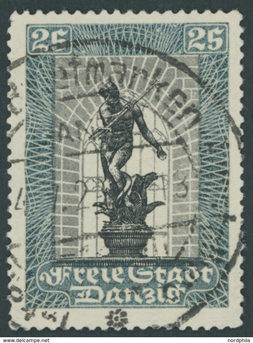 FREIE STADT DANZIG 219b O, 1929, 25 Pf. Dunkelgrauultramarin/schwarz, Normale Zähnung, Pracht, Gepr. Gruber, Mi. 75.- - Andere & Zonder Classificatie