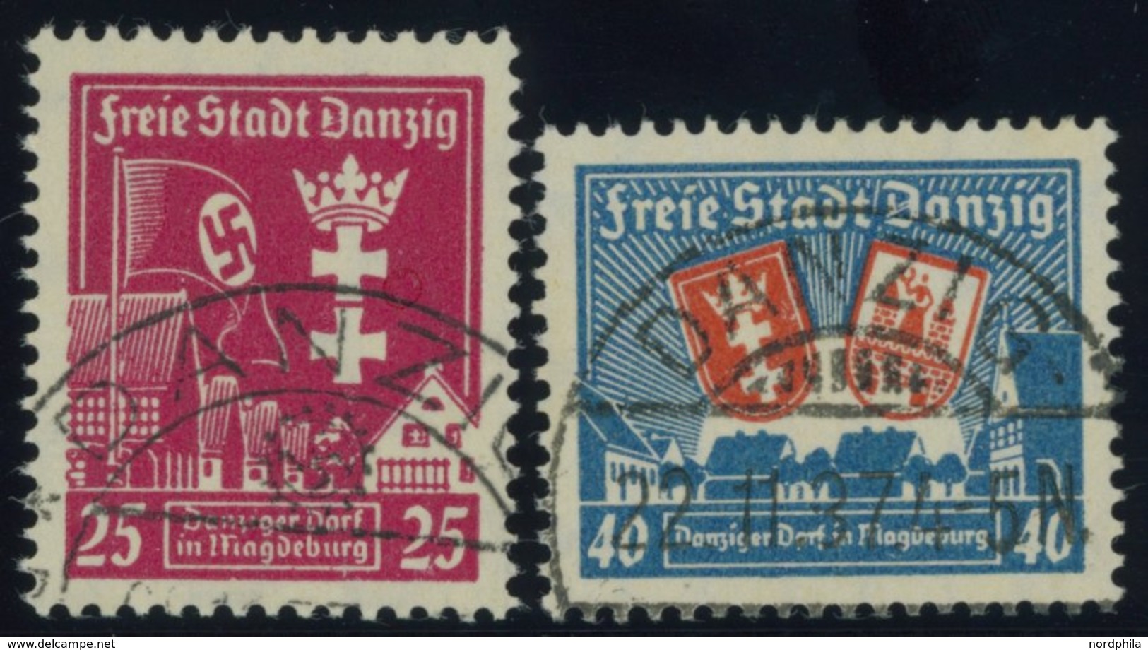 FREIE STADT DANZIG 274/5X O, 1937, Danziger Dorf, Wz. 3X, Pracht, Gepr. Gruber, Mi. 57.- - Altri & Non Classificati