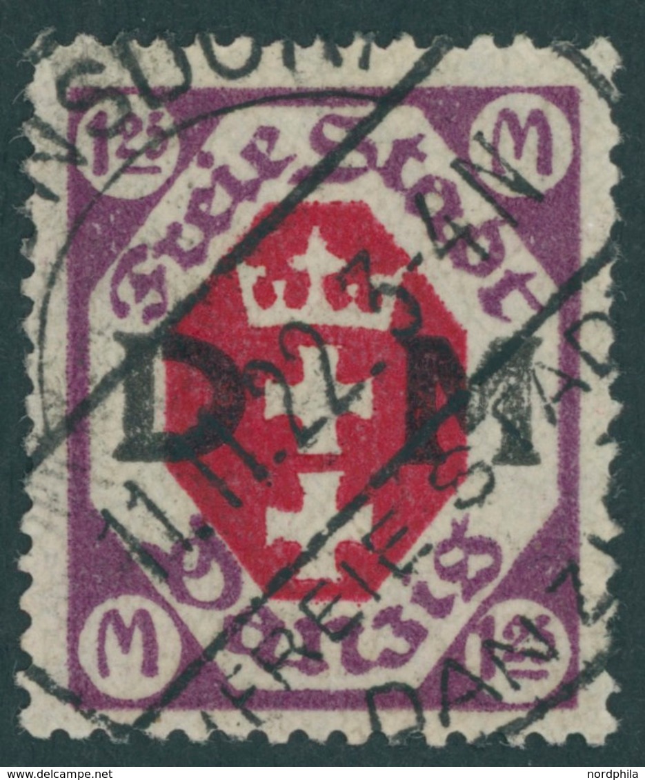 DIENSTMARKEN D 17 O, 1922, 1.25 M. Graupurpur/karminrot, Normale Zähnung, Pracht, Gepr. Gruber Und Infla, Mi. 100.- - Altri & Non Classificati