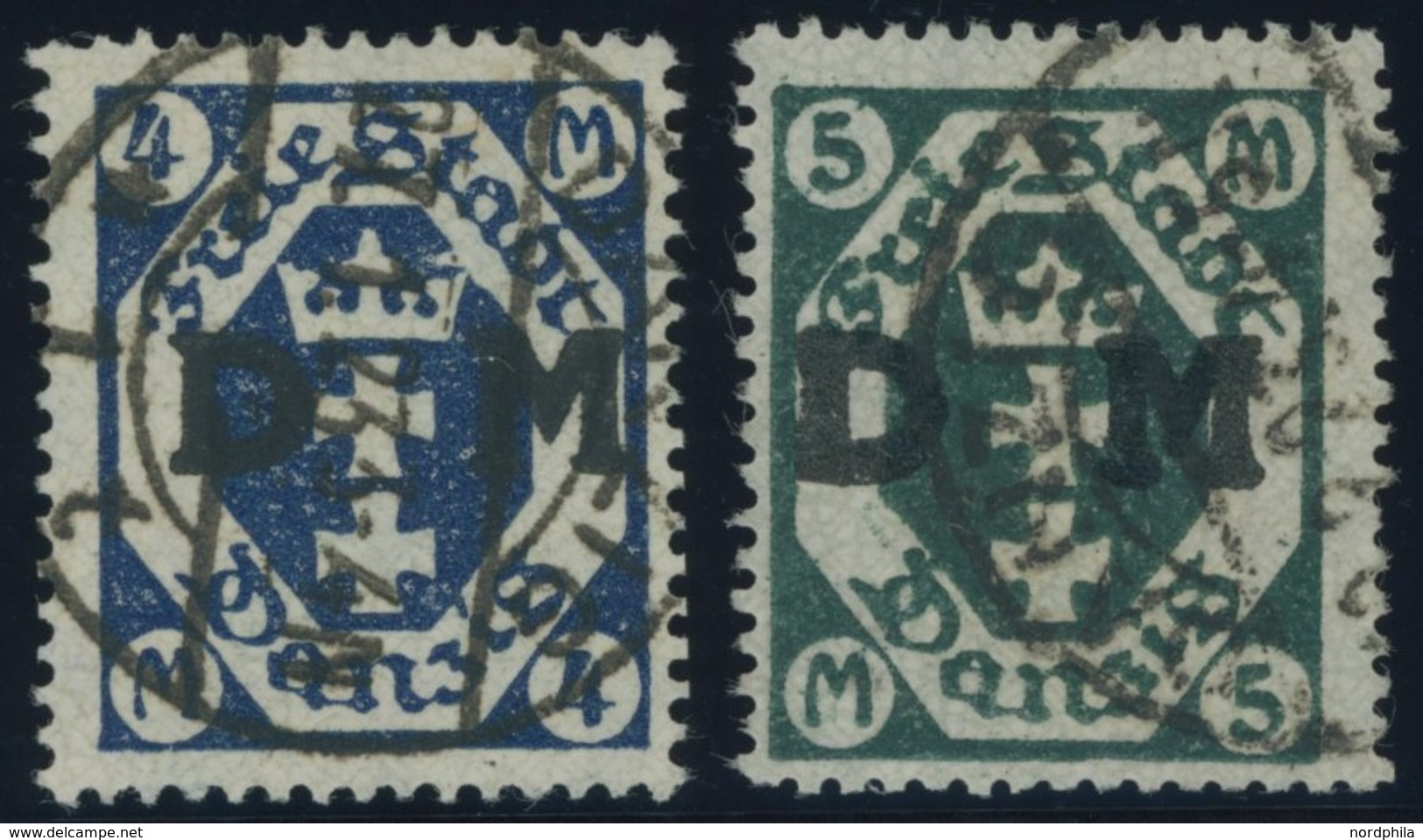 DIENSTMARKEN D 29,30Y O, 1923, 4 M. Schwärzlichultramarin Und 5 M. Schwärzlichopalgrün, Wz. 3 Y, 2 Prachtwerte, Gepr. In - Other & Unclassified