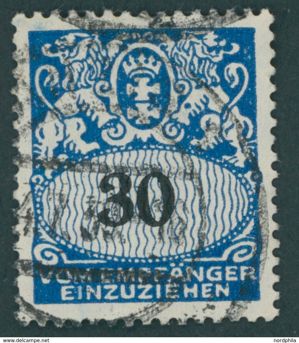 PORTOMARKEN P 44 O, 1938, 30 Pf. Dunkelkobalt/schwarz, Pracht, Gepr. Gruber, Mi. 80.- - Altri & Non Classificati