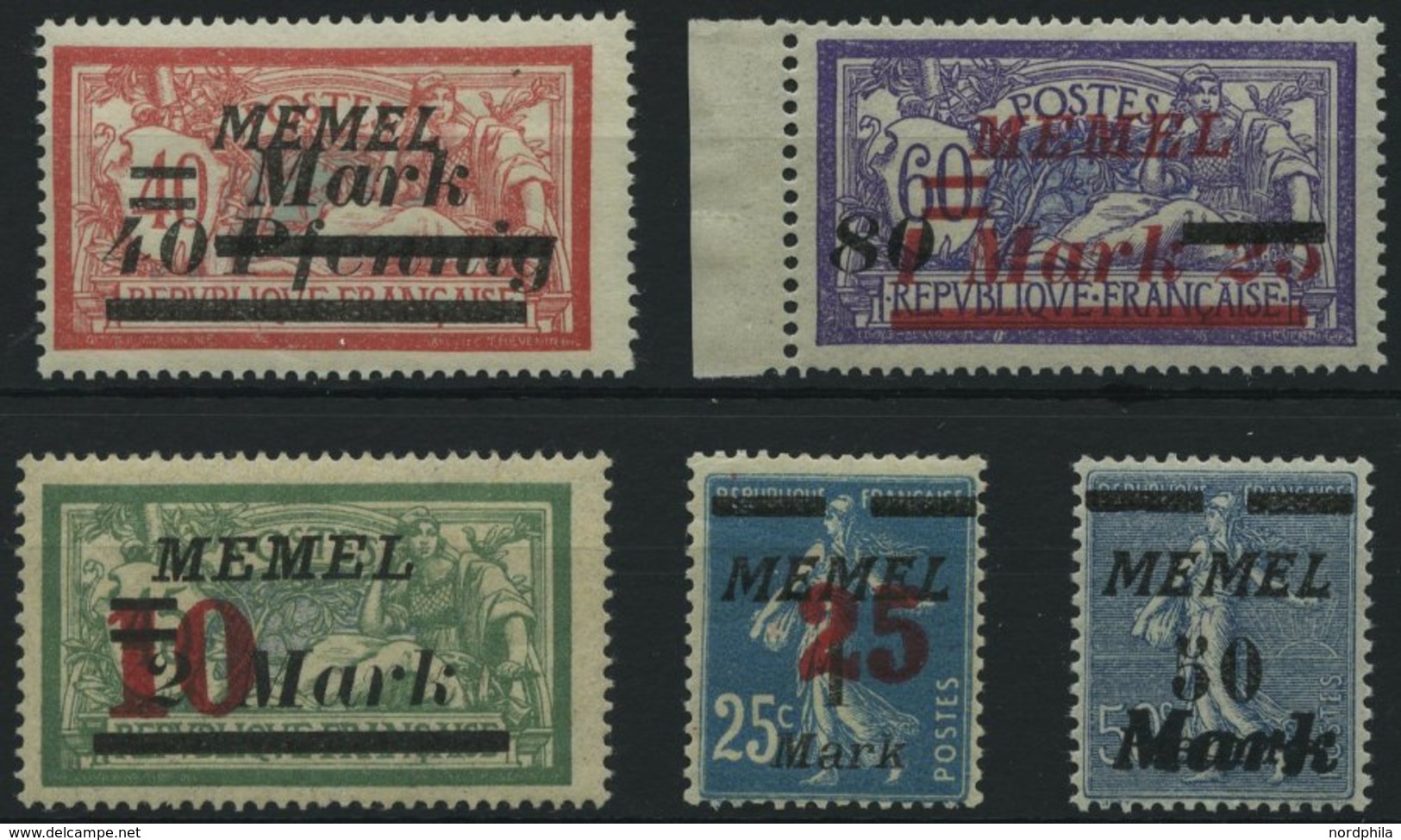 MEMELGEBIET 119-23 **, 1922/3, Freimarken, Postfrisch, 2 Prachtsätze, Mi. 64.- - Memelland 1923