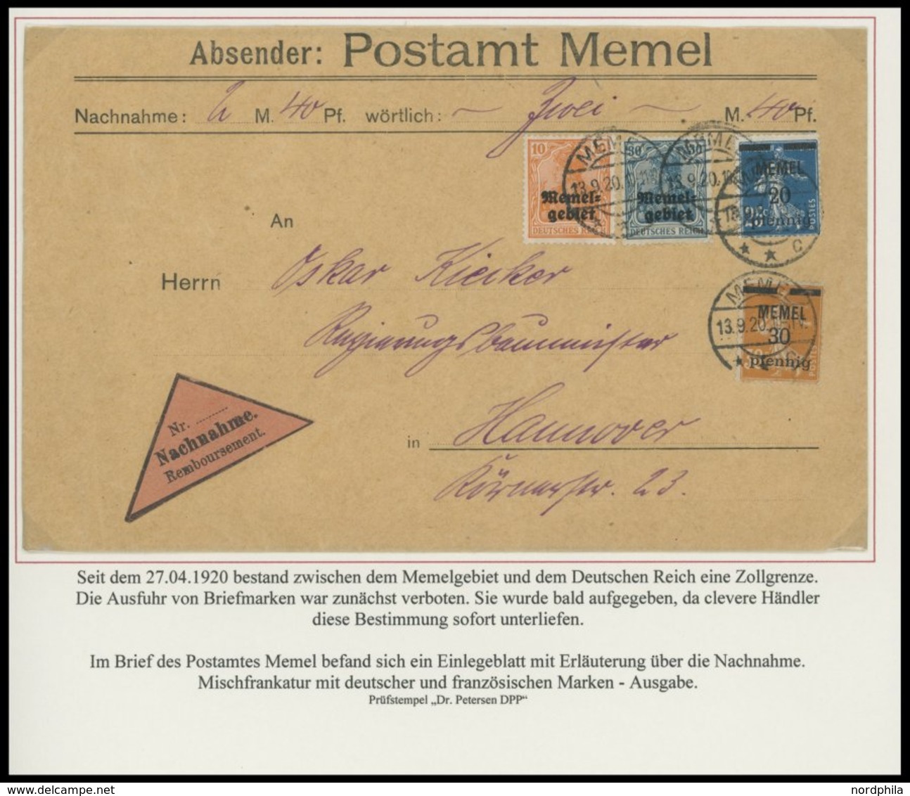 MEMELGEBIET 1881-1923, Interessante Partie Von 20 Verschiedenen Belegen, Einige Bessere, Prachtlot - Memelgebiet 1923