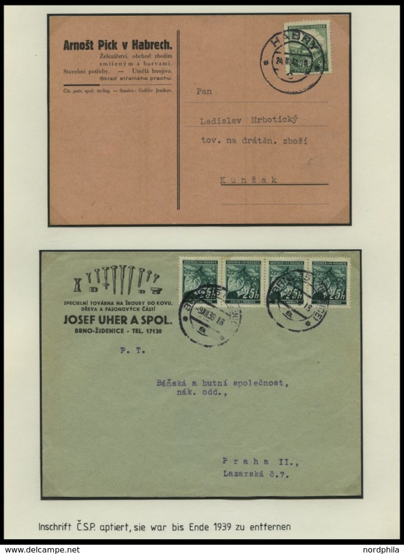 BÖHMEN UND MÄHREN Brief,** , 1939-45, interessante Sammlung Böhmen und Mähren in 2 Bänden, der Hauptwert liegt in den 60