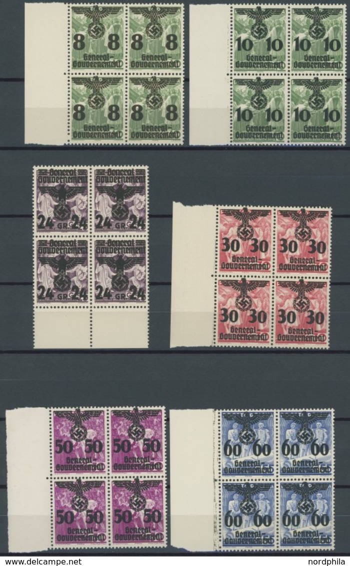 GENERALGOUVERNEMENT 14-39 VB **, 1940, Freimarken In Viererblocks, Postfrischer Prachtsatz, Mi. (680.-) - Bezetting 1938-45