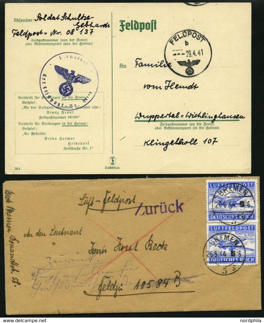 FELDPOST II. WK BELEGE 1939-44, 11 Verschiedene, Teils Interessante Feldpost-Belege, Besichtigen! - Bezetting 1938-45