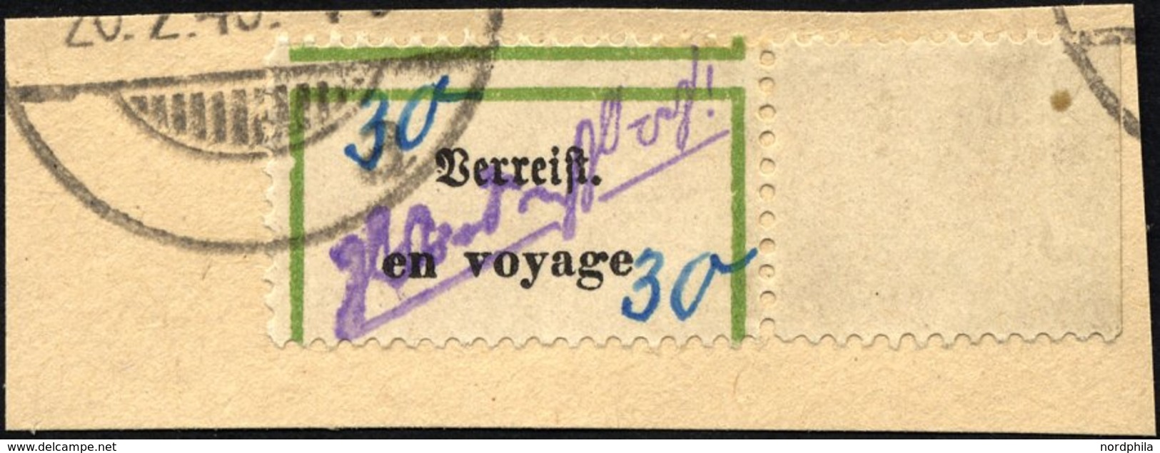 GROSSRÄSCHEN-VORLÄUFER V 6h BrfStk, 1945, 30 Pf. Verreist, Rechtes Randstück, Prachtbriefstück, Gepr. Zierer, Mi. (400.- - Private & Local Mails