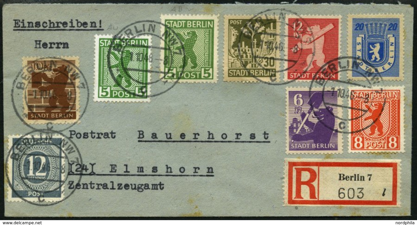 BERLIN UND BRANDENBURG 3AVIII BRIEF, 1945, 8 Pf. Orangerot, Gezähnt, Mit Abart Ca. 15 Kleine Punkte Rechts Im Rand Und I - Andere & Zonder Classificatie