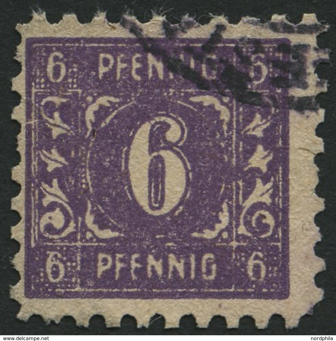 MECKLENBURG-VORPOMMERN 9aXLV O, 1945, 6 Pf. Dunkelrotviolett Mit Abart Großer Weißer Punkt Links An Linker Unterer Raute - Altri & Non Classificati