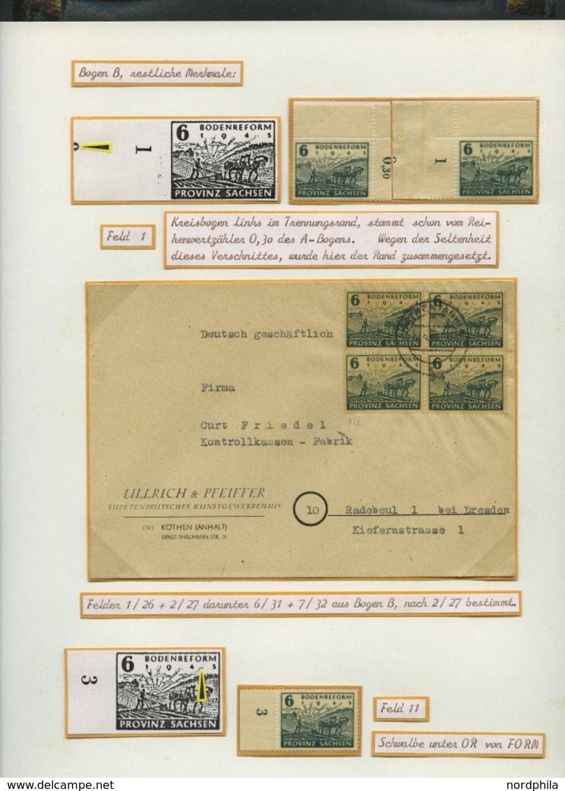 PROVINZ SACHSEN 90/1 Brief,o, *, Spezialsammlung Bodenreform Auf Zigarettenpapier, 2-bändige Interessante Forschungssamm - Altri & Non Classificati