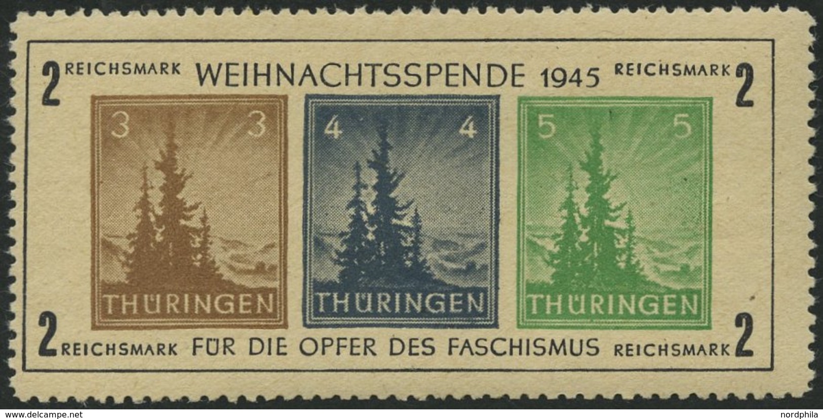 THÜRINGEN Bl. 1ta *, 1945, Block Antifa, Gelblichgraues Papier, Type III, Entfalzt, Pracht, Fotoattest Ströh, Mi. 800.- - Sonstige & Ohne Zuordnung