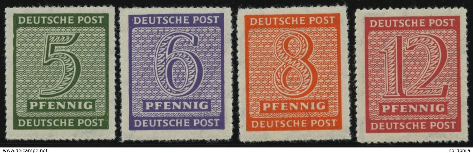 WEST-SACHSEN 116-19DX **, 1945, Roßwein, Durchstochen 16, Wz. X, Prachtsatz, Gepr. Ströh, Mi. 100.- - Andere & Zonder Classificatie