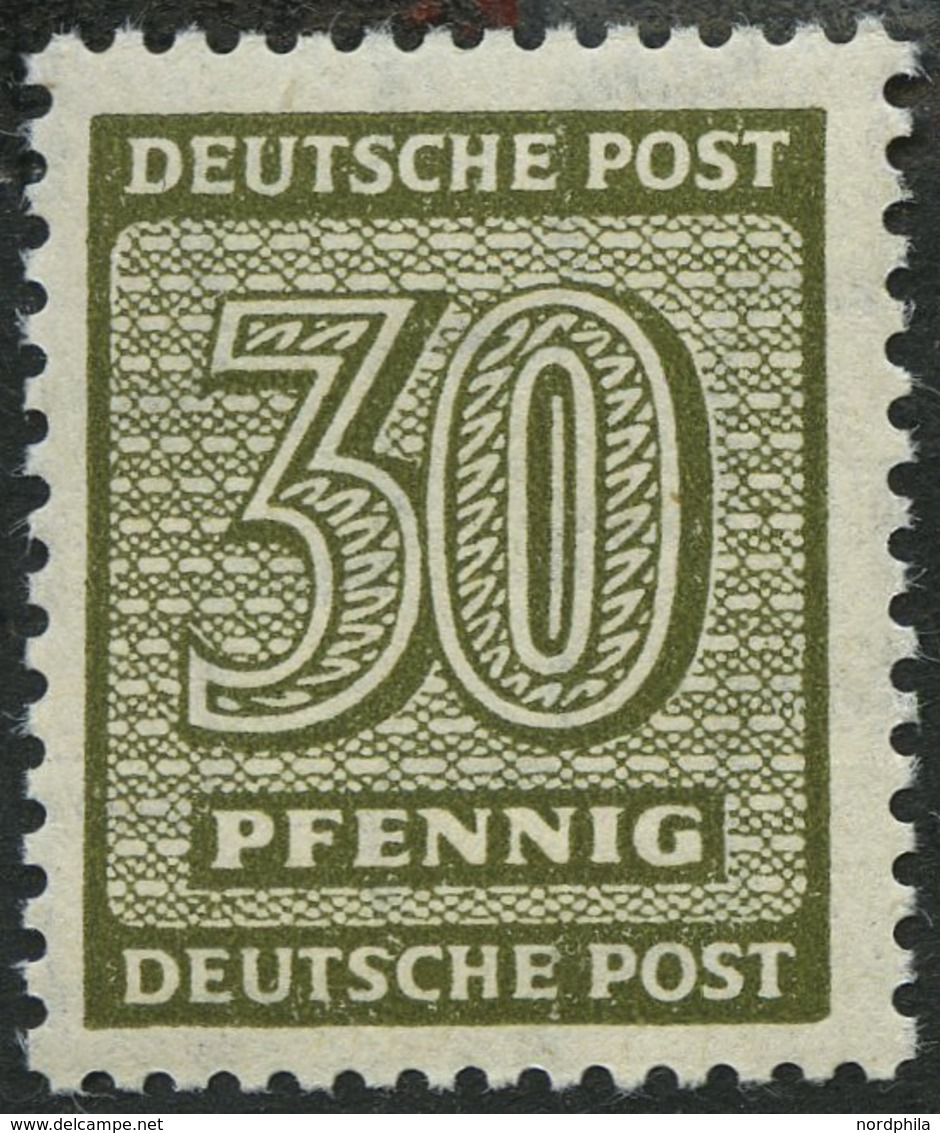 WEST-SACHSEN 135Xa **, 1945, 30 Pf. Bräunlicholiv, Wz. 1X, Pracht, Gepr. Dr. Jasch, Mi. 200.- - Other & Unclassified