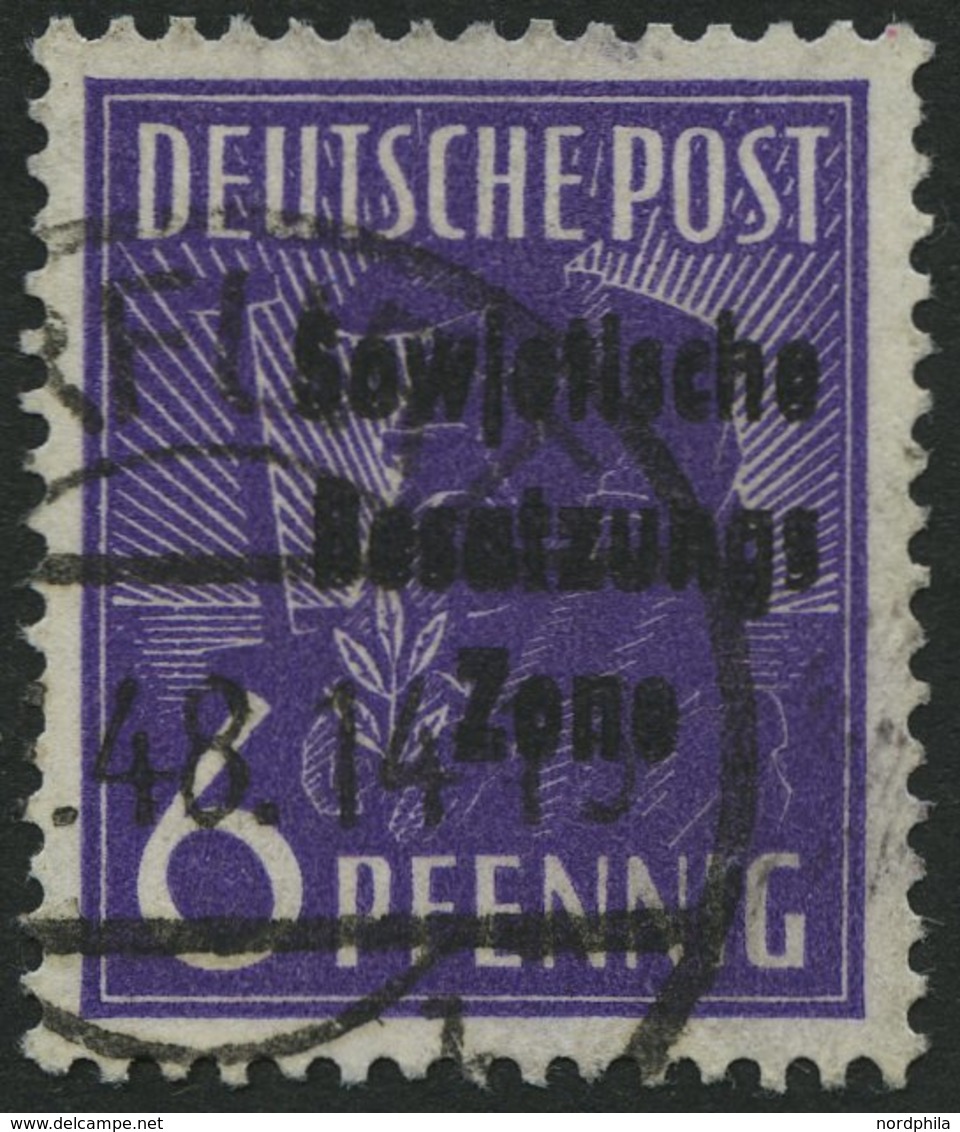 ALLGEMEINE-AUSGABEN 183aDDI O, 1948, 6 Pf. Dunkelviolett, Doppelter Aufdruck, Pracht, Gepr. Paul, Mi. 70.- - Andere & Zonder Classificatie