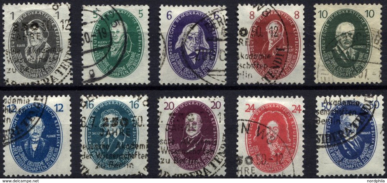DDR 261-70 O, 1950, Akademie Der Wissenschaften, Meist Sonderstempel, Prachtsatz - Used Stamps