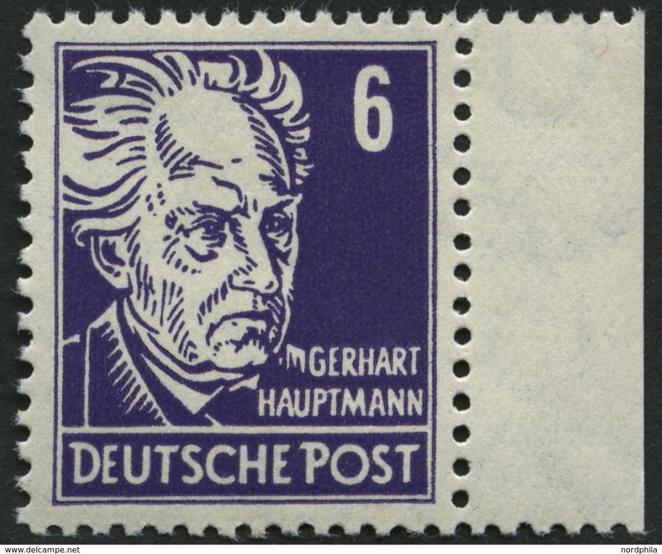 DDR 328z *, 1952, 6 Pf. Hauptmann, Gewöhnliches Papier, Pracht, Gepr. Schönherr, Mi. 100.- - Used Stamps