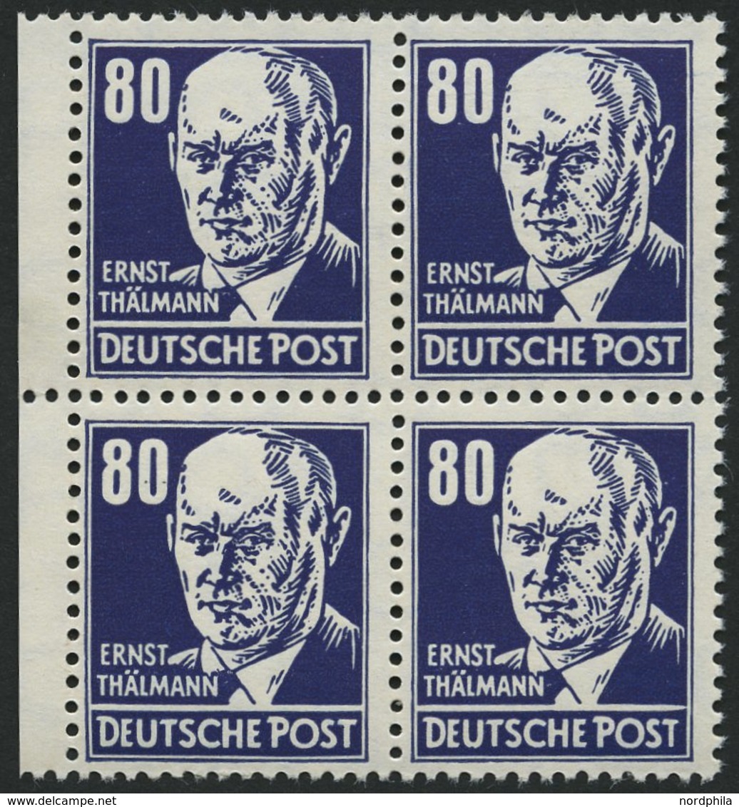 DDR 339PFIV **, 1952, 80 Pf. Thälmann Mit Plattenfehler T Von Post Rechts Spitz Und Weiße Einfassungslinie Rechts Vereng - Used Stamps