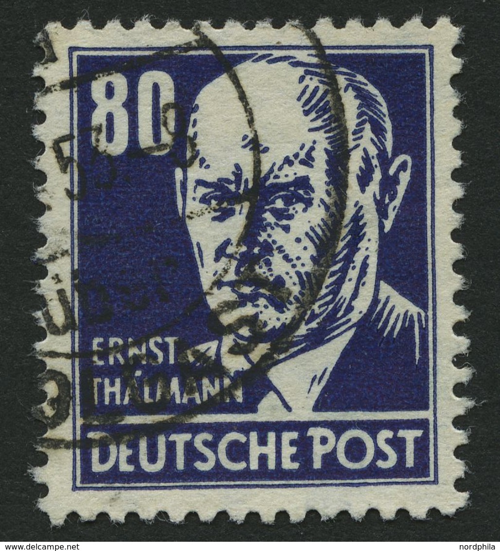 DDR 339zXII O, 1953, 80 Pf. Thälmann, Gewöhnliches Papier, Wz. 2XII, Pracht, Gepr. Schönherr, Mi. 60.- - Usados