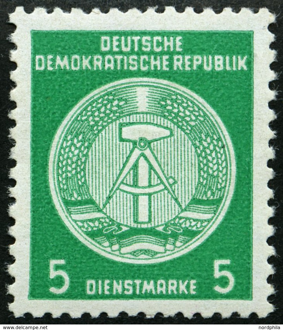 DIENSTMARKEN A D 18IIXII **, 1954, 5 Pf. Smaragdgrün, Type II, Wz. 2XII, Pracht, Gepr. Jahn, Mi. 250.- - Andere & Zonder Classificatie