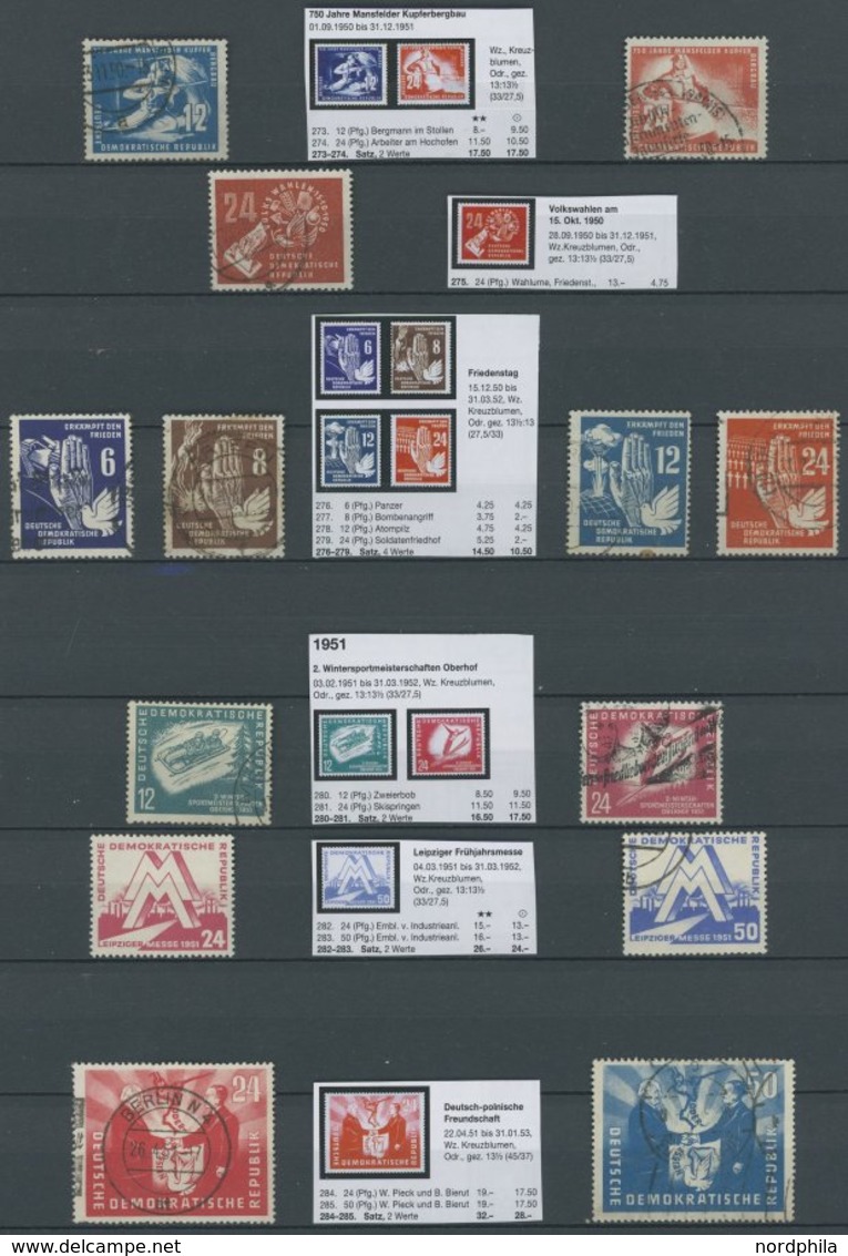 SAMMLUNGEN O,**,* , 1949-90, Meist Gestempelte, Weitgehend Komplette Sammlung DDR In 4 Großen Einsteckbüchern, überwiege - Collections