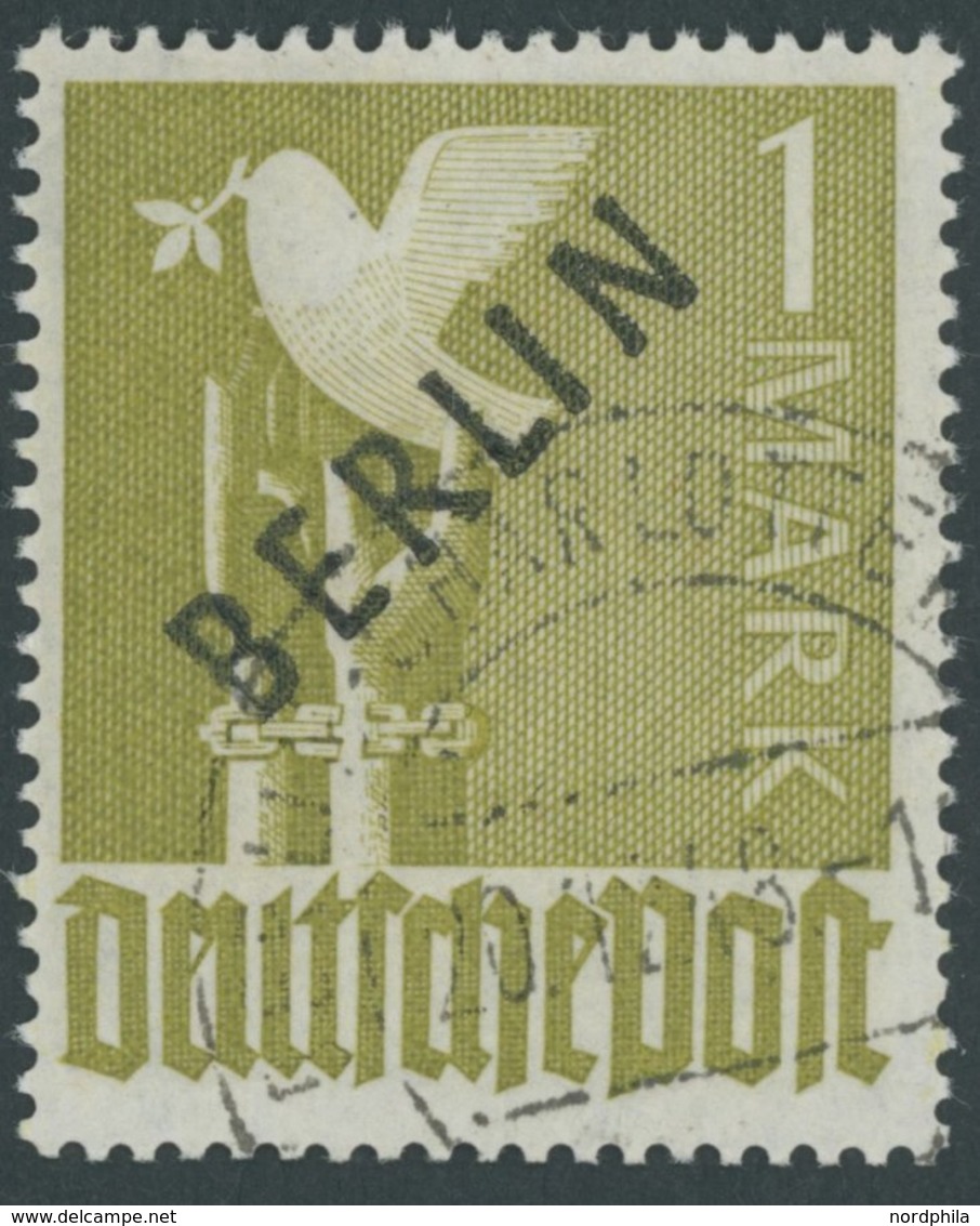 BERLIN 17c O, 1948, 1 M. Schwarzaufdruck, Pracht, Gepr. U.a. Schlegel, Mi. 160.- - Altri & Non Classificati