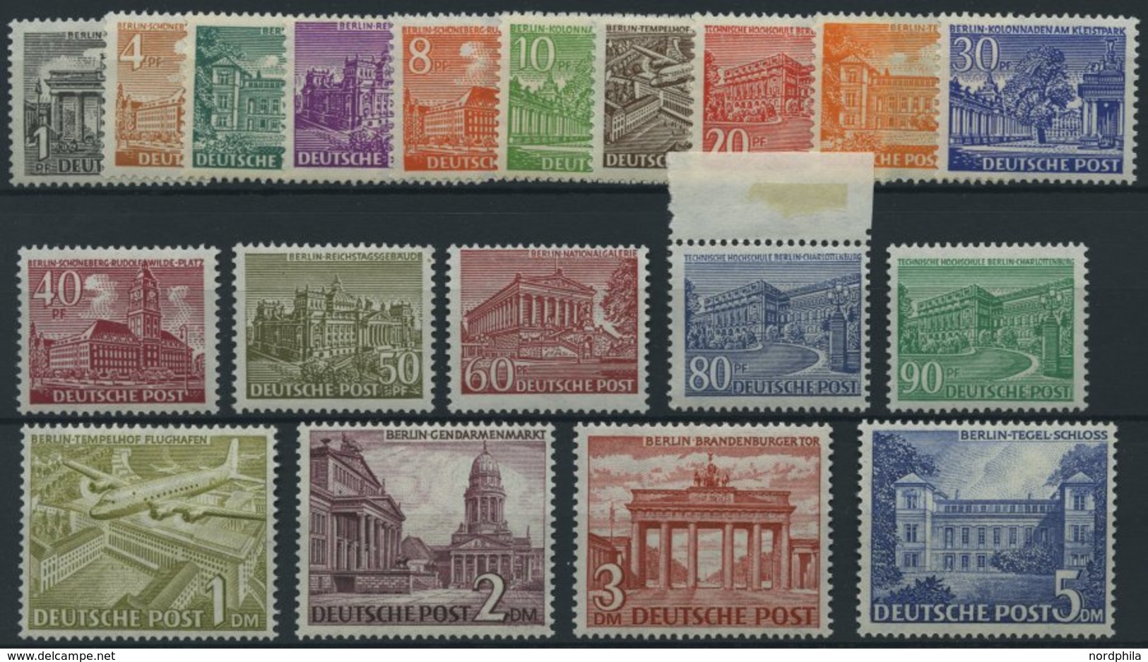 BERLIN 42-60 **, 1949, Bauten, Prachtsatz, Mi. 750.- - Andere & Zonder Classificatie