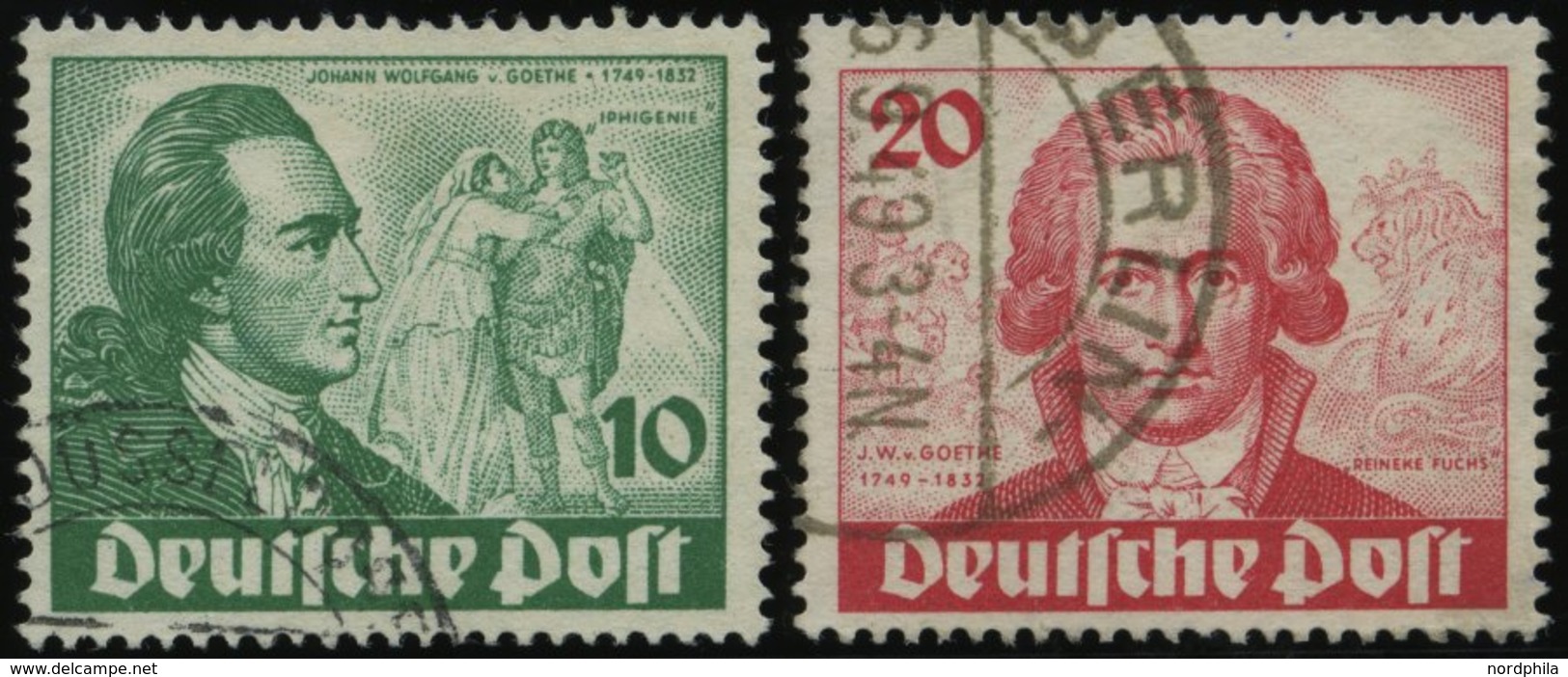 BERLIN 61/2 O, 1949, 10 Und 20 Pf. Goethe, 2 Prachtwerte, Mi. 140.- - Other & Unclassified