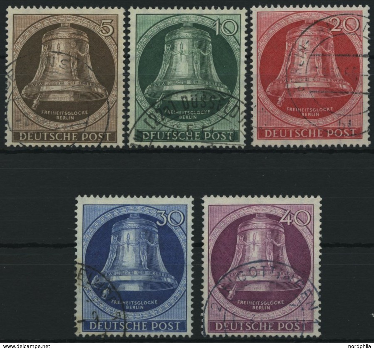 BERLIN 75-79 O, 1951, Glocke Links, Prachtsatz, Mi. 200.- - Other & Unclassified