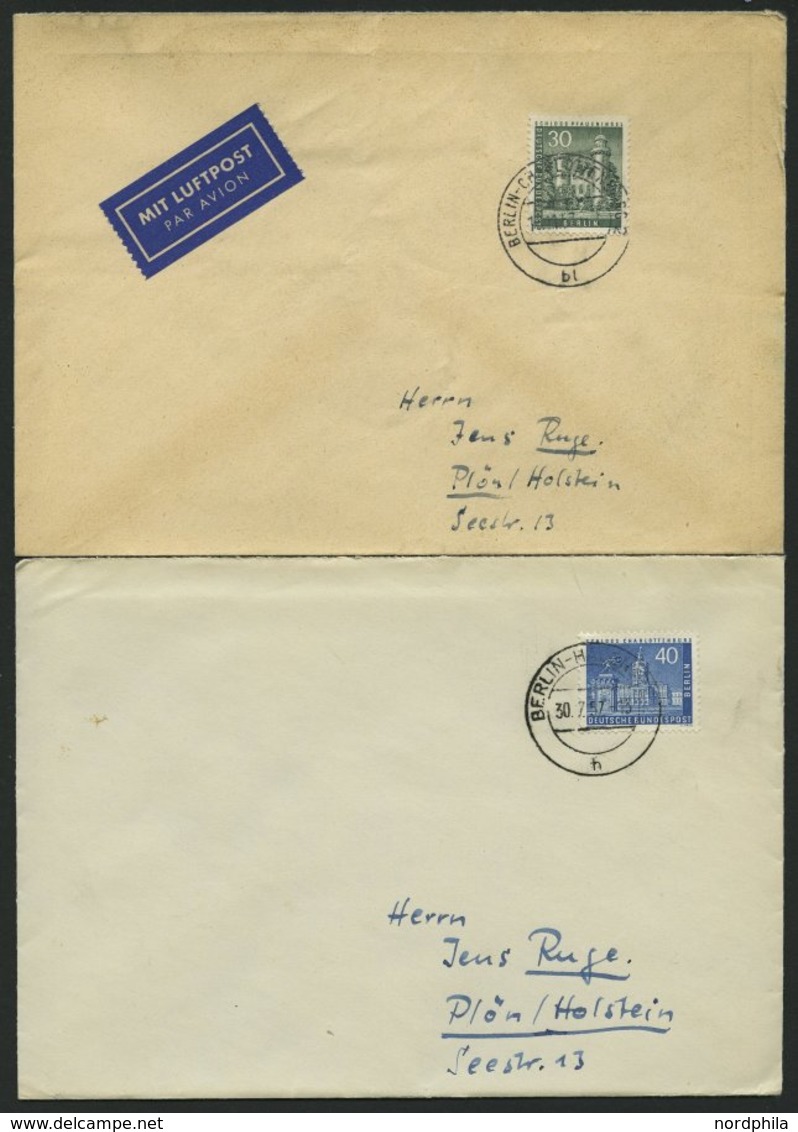 BERLIN 148/9 BRIEF, 1957, 30 Pf. Schloss Pfaueninsel Und 40 Pf. Schloss Charlottenburg Je Auf FDC, Feinst/Pracht, Mi. 12 - Altri & Non Classificati