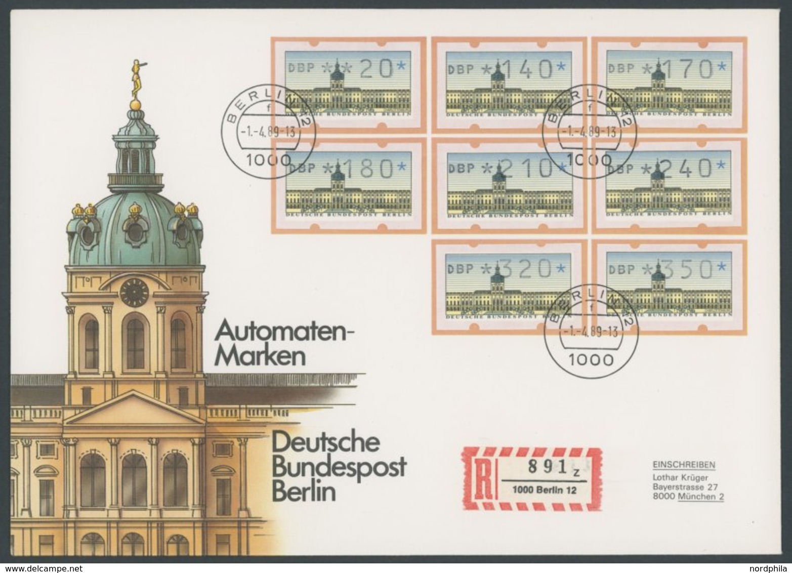 AUTOMATENMARKEN VS 1-3 BRIEF, 1987/9, 3 Komplette Sätze Auf FDC`s, Pracht - Storia Postale