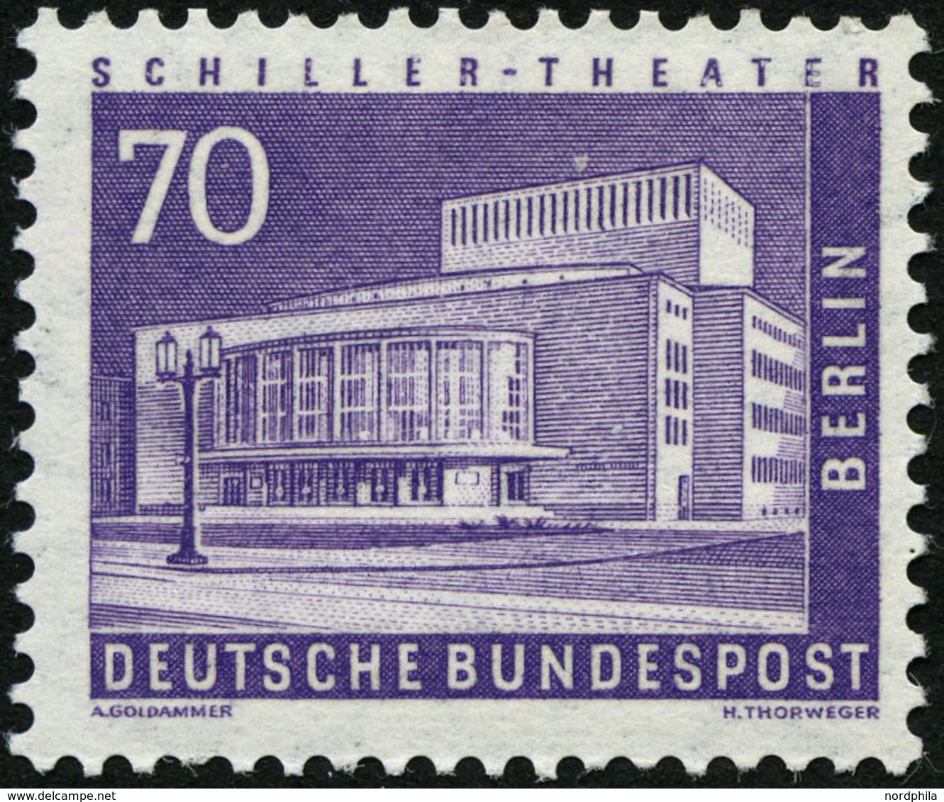 ROLLENMARKEN 152R **, 1956, 70 Pf. Schillertheater, Einzelmarke Mit Gerader Nummer, Pracht, Mi. 160.- - Rolstempels