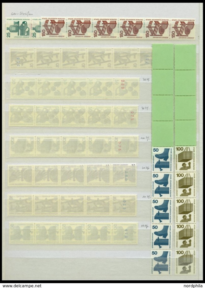 ROLLENMARKEN **, 1961-73, Partie Rollenmarken Mit 5er-, 6er- Und 11er-Streifen Sowie Farbigen Zählnummern, U.a. Mit Mi.N - Rolstempels