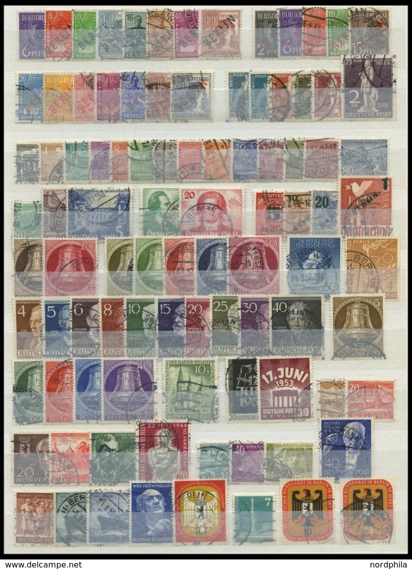 LOTS O, 1948-68, Gestemplte Partie Verschiedener Mittlerer Werte, Feinst/Pracht, Mi. 1050.- - Usati