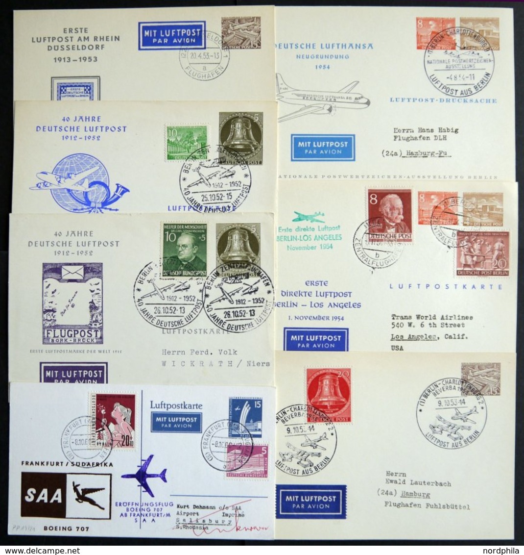 GANZSACHEN APP9/3-19/21 BRIEF, Privatpost: 1952-60, 7 Verschiedene Privatpost-Ganzsachenkarten, Gebraucht, Fast Nur Prac - Verzamelingen