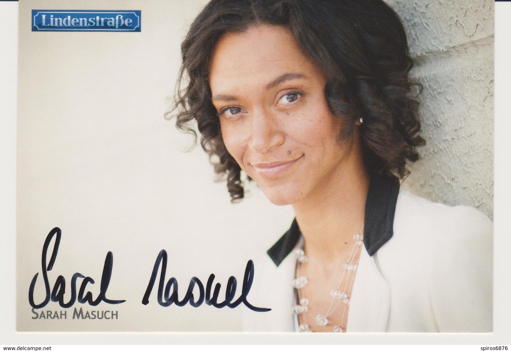 Authentic Signed Card / Autograph -  Actress SARAH MASUCH - German TV Series Lindenstrasse - Handtekening