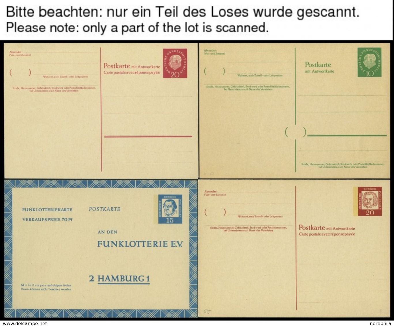 GANZSACHEN Aus P 1a-113 BRIEF, 1949-74, 49 Verschiedene Ungebrauchte Ganzsachenkarten, Fast Nur Prachterhaltung - Collections