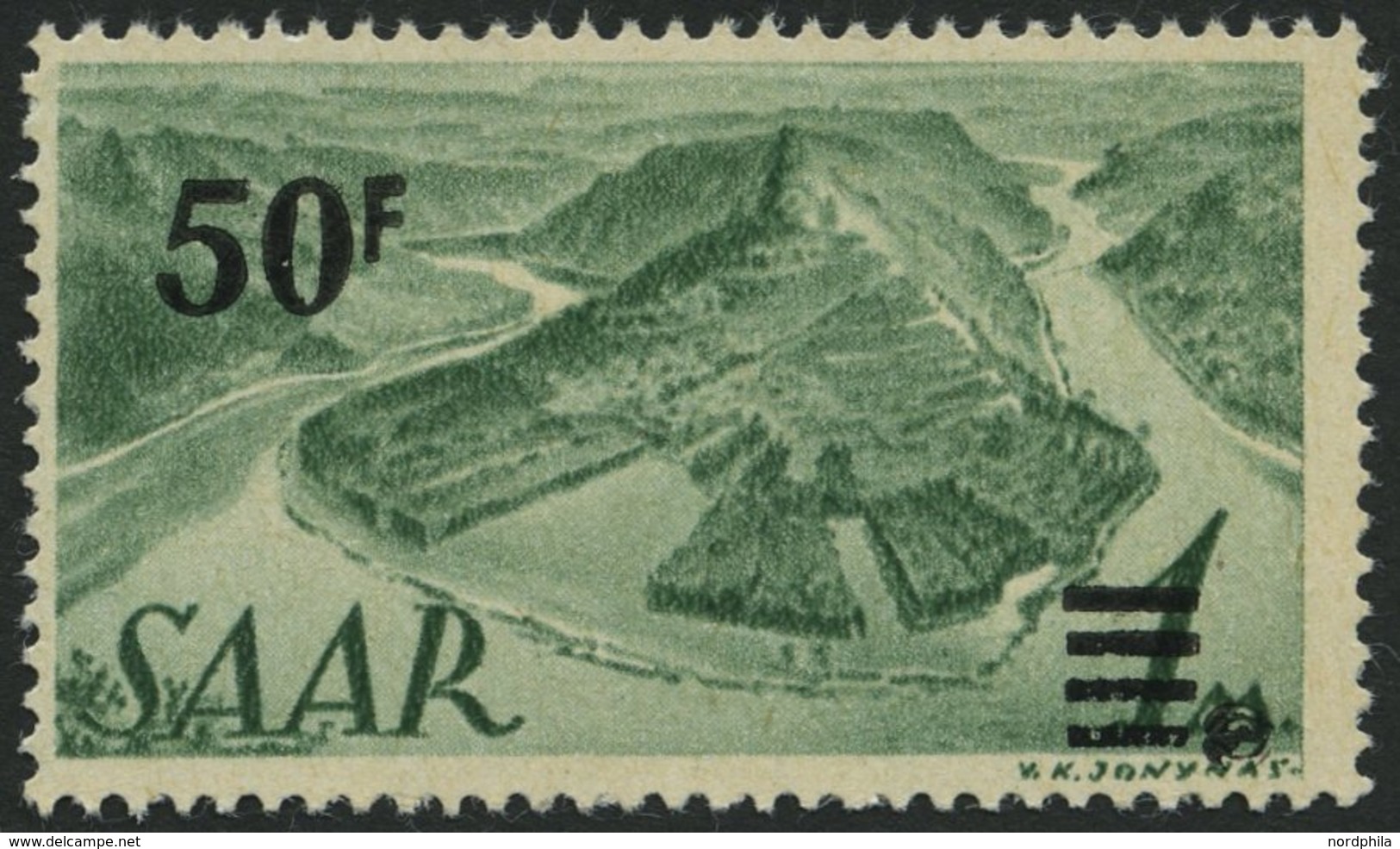 SAARLAND 238I **, 1947, 50 Fr. Auf 1 M. Urdruck, Pracht, Signiert, Mi. 200.- - Other & Unclassified