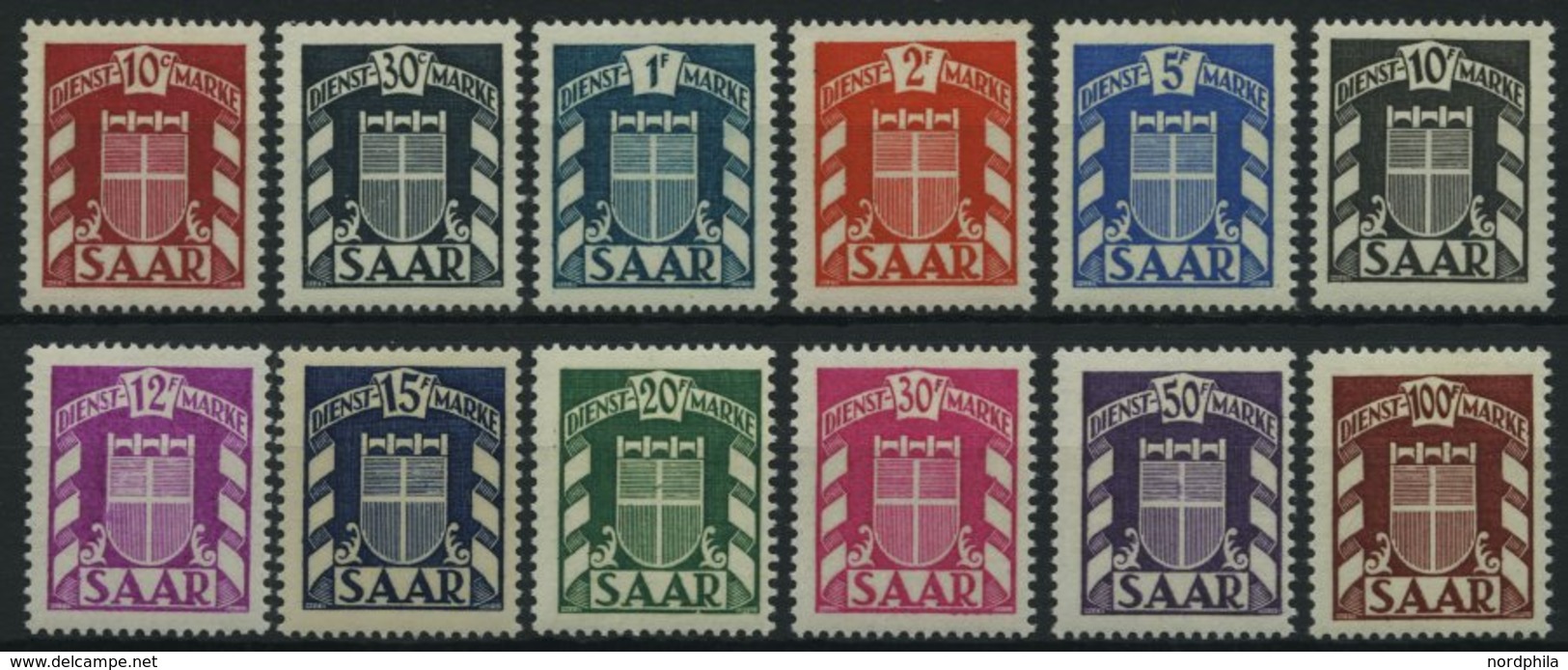 SAARLAND D D 33-44 **, 1949, Wappen, Prachtsatz, Mi. 150.- - Autres & Non Classés