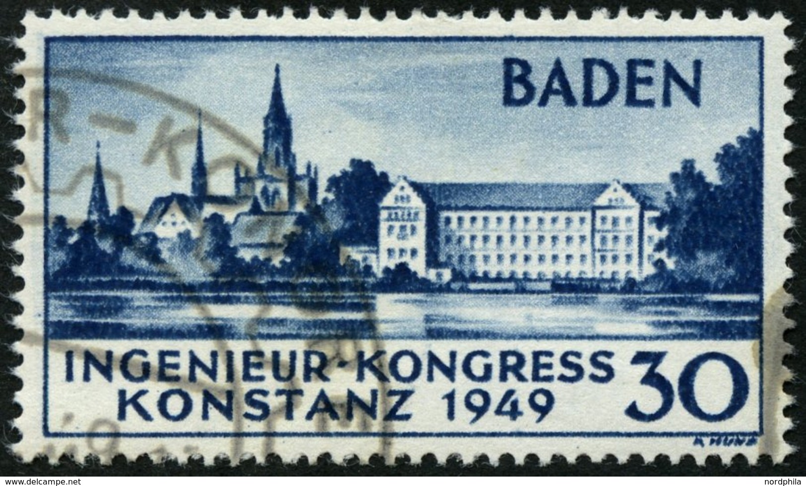 BADEN 46I O, 1949, 30 Pf. Konstanz I, Sonderstempel, Pracht, Mi. 85.- - Autres & Non Classés